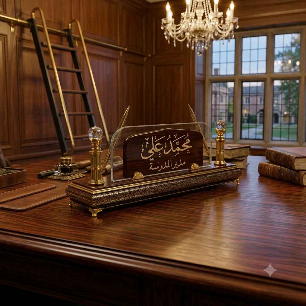 استاند مكتب قاعده اسلامى اسود/ذهبي
