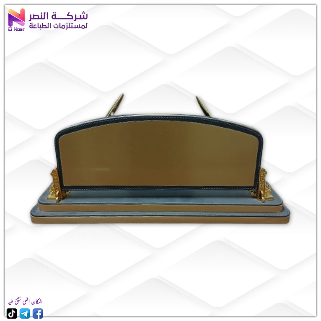 قاعدة مكتب جلد رمادى