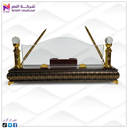 استاند مكتب كريستال قاعدة اسود/ذهبي
