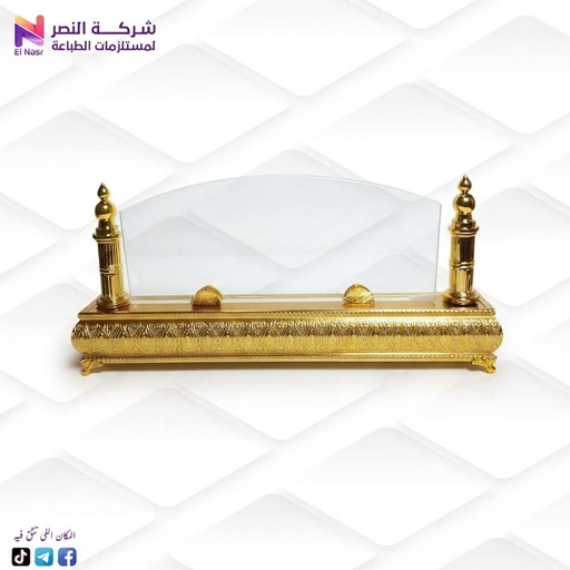 [756] استاند مكتب كريستال قاعدة ذهبي موجه