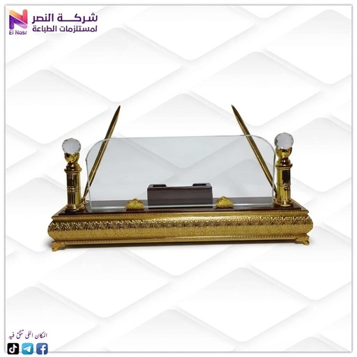 استاند مكتب كريستال قاعده ذهبي